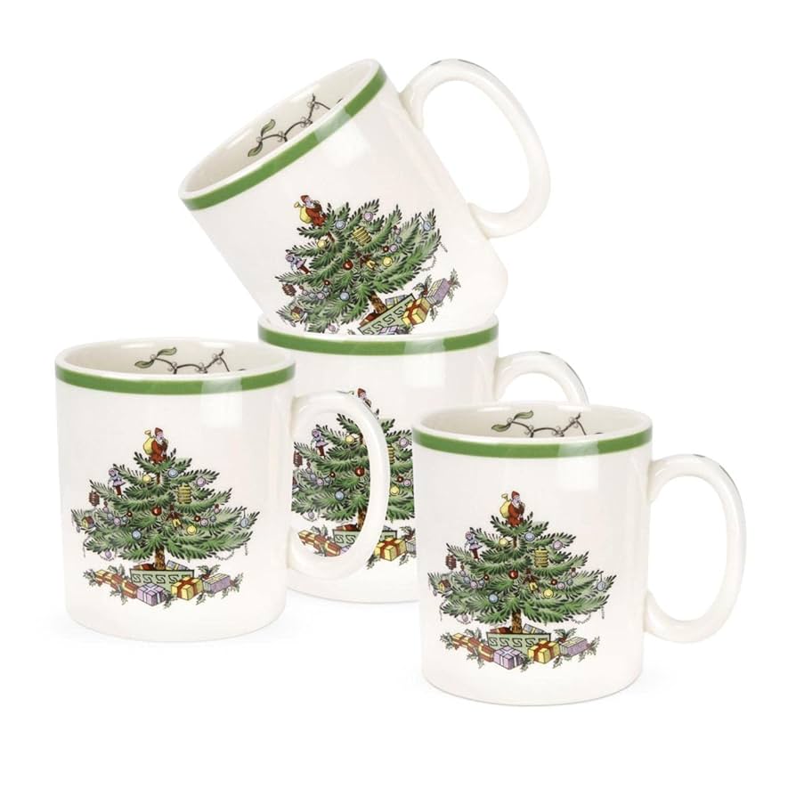 Amazon.com | Spode Christmas Tree Mug Set of 4-9oz Ceramic